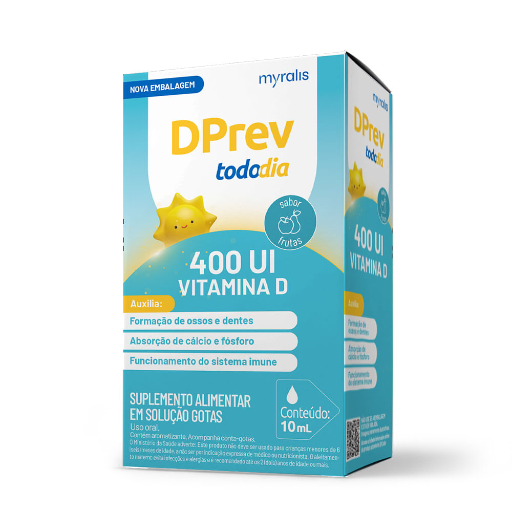 DPrev Todo Dia 400UI Sabor Frutas Solução Gotas 10ml